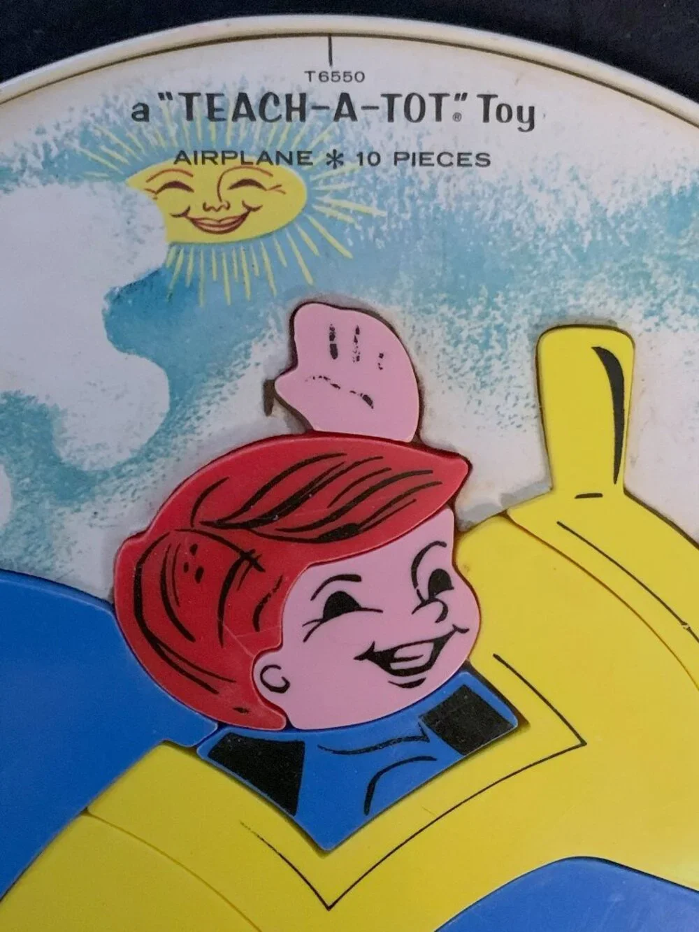 2 Vtg 1950s-60s Child's Puzzles Playskool Elephant / Magnetic Teach-Tot Airplane